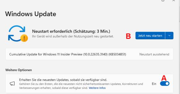 Bild 1: Installieren Sie Windows-Updates, sobald Sie zur Verfügung stehen