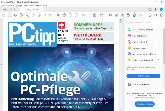 Bild 7: Die Leiste auf der rechten Seite preist Funktionen an, die gar nicht Teil der kostenlosen Version sind