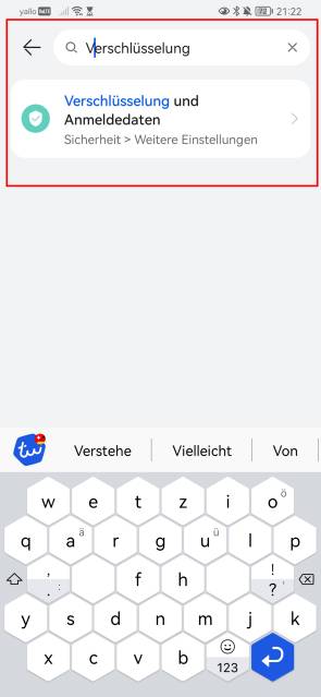 Bild 7: Nutzen Sie bei alten Android-Geräten die Suche, um die Option rasch zu finden